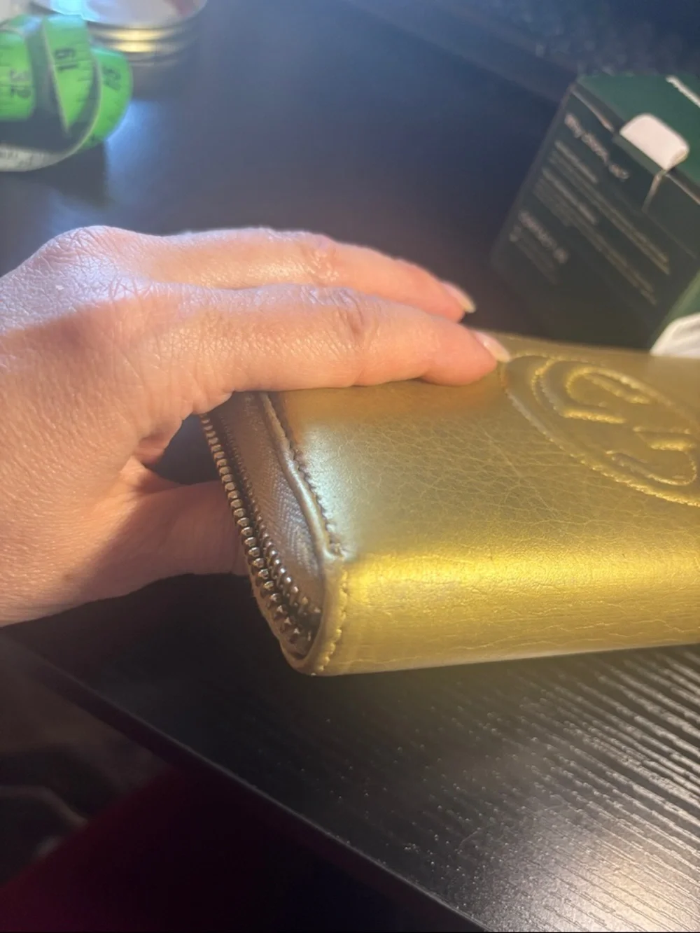 Gucci Gold Leather Zip-Around Wallet with Tassel - Picture 9 of 17